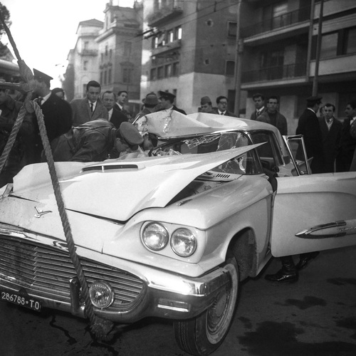 L'incidente in cui perse la vita Fred Buscaglione, Roma, 3 febbraio 1960 - Parma, CSAC, Fondo Publifoto