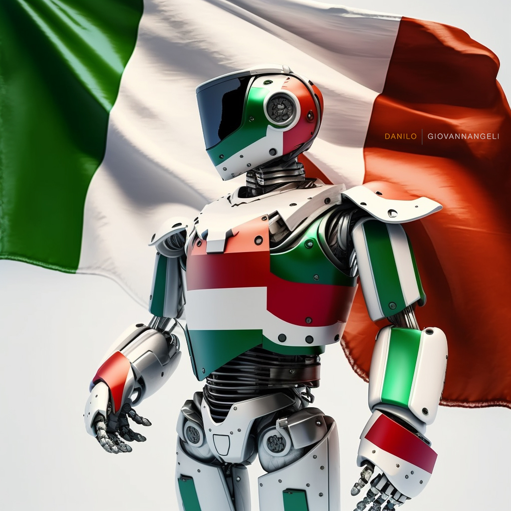  I robot e il genio italiano, immagine creata da Danilo Giovannangeli
